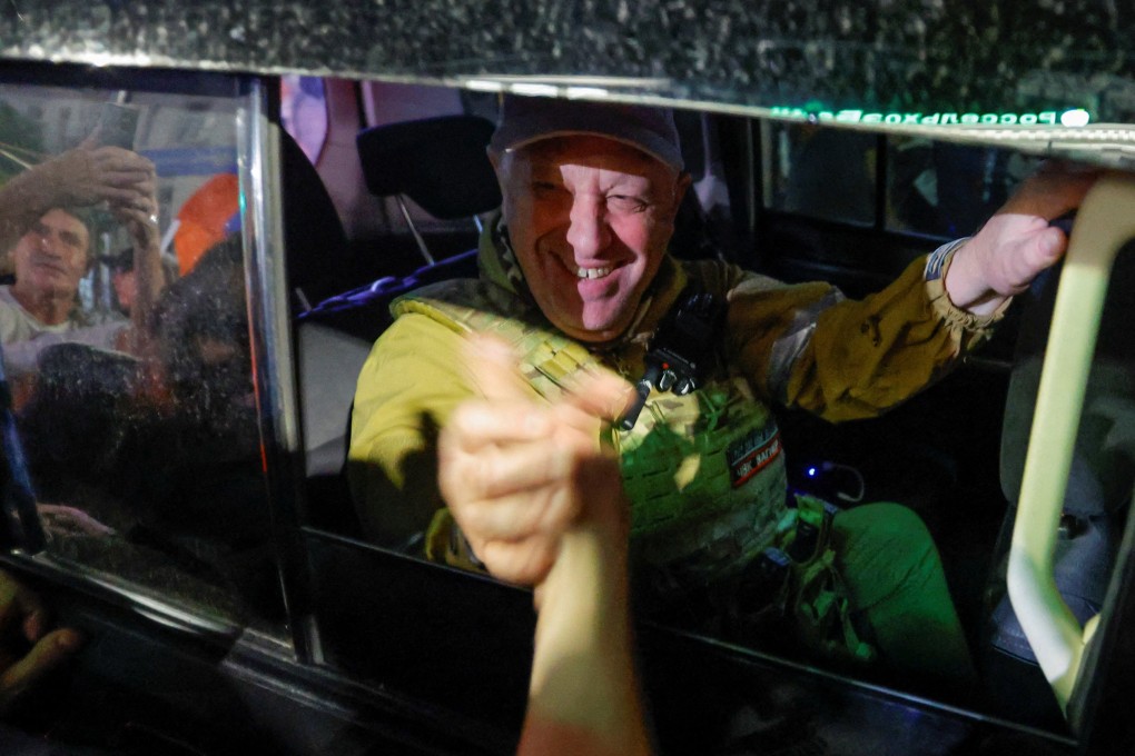 Wagner mercenary chief Yevgeny Prigozhin amid the group’s pullout from the Russian city of Rostov-on-Don on Saturday. Photo: Reuters