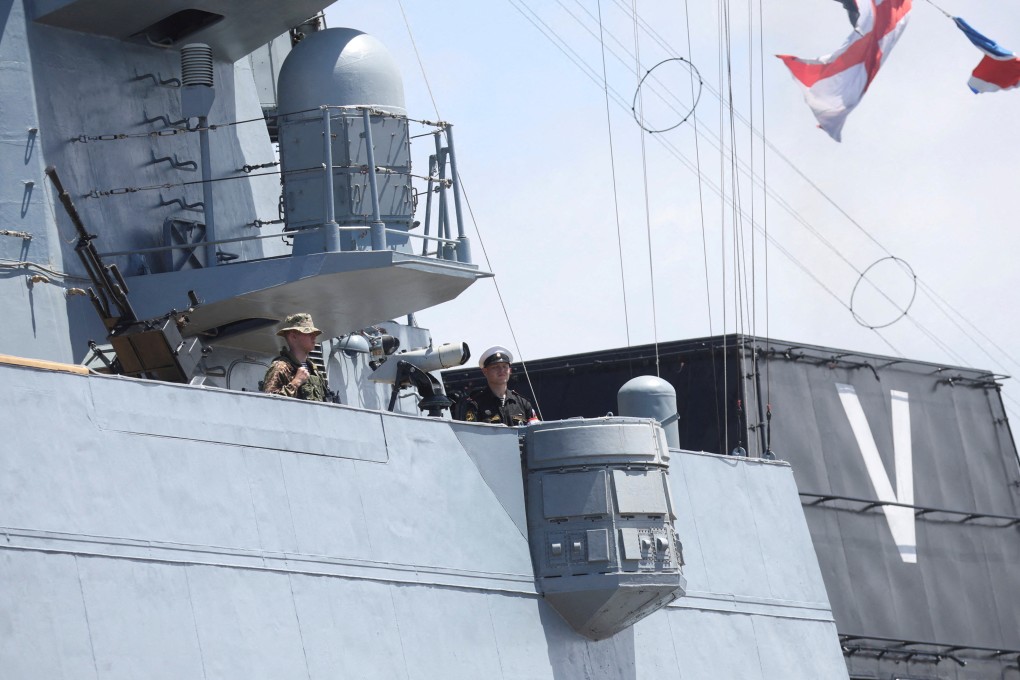 Russian frigate Admiral Gorshkov ahead of naval exercises with Russian, Chinese and South African navies, in Richards Bay, South Africa in February. On Tuesday, Taiwan said it spotted two Russian warships off its eastern coast. Photo: Reuters