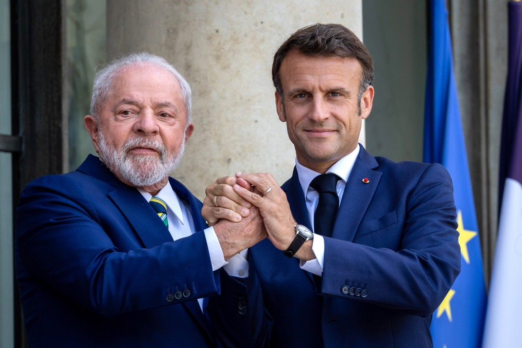 President Luiz Inacio Lula da Silva and French President Emmanuel Macron before their work lunch in Paris last week. Photo: EPA-EFE