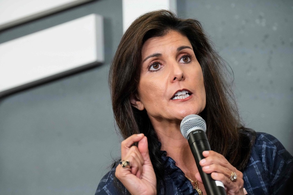 Republican presidential candidate Nikki Haley speaks in Washington on Tuesday. Photo: Getty Images via AFP