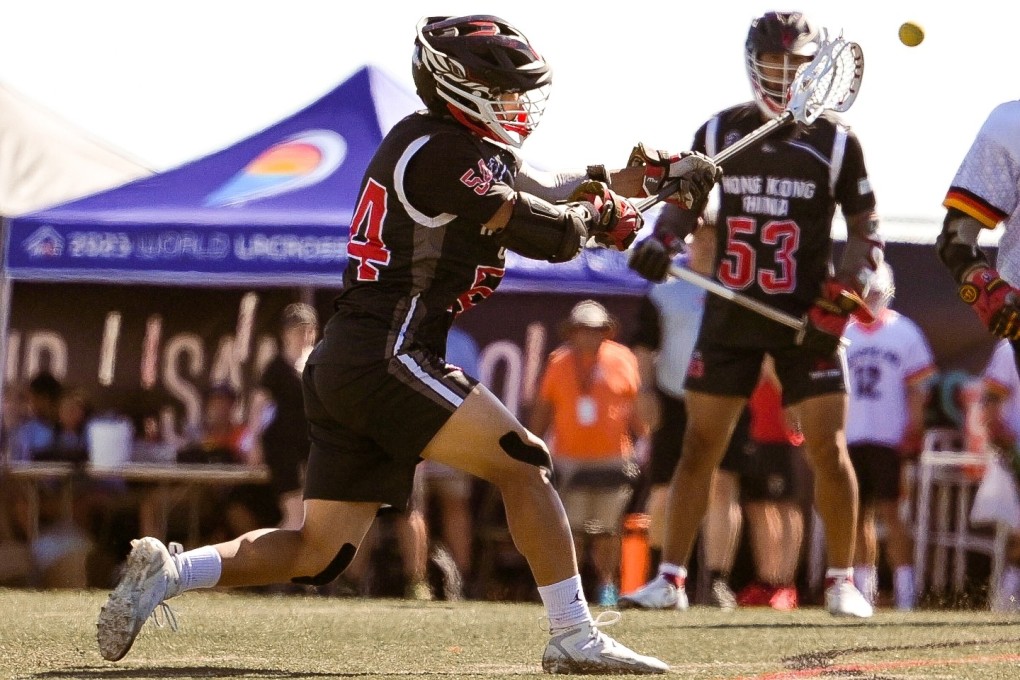 Tony Ko (left) in action for Hong Kong at the World Men’s Lacrosse Championship. Photo: Hong Kong, China Lacrosse Association