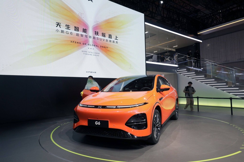 The XPeng G6 electric SUV at the Shanghai Auto Show in  on April 18, 2023. Photo: Bloomberg
