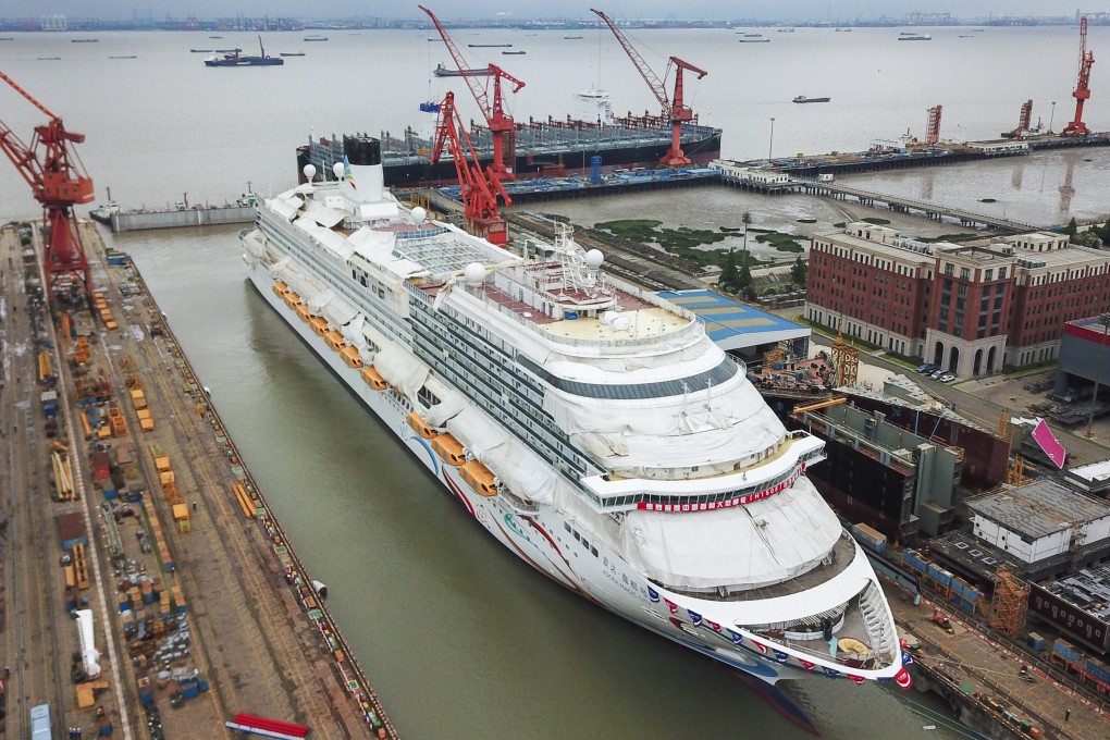 China’s first home-grown large cruise liner left its dock in Shanghai in June. Photo: Xinhua
