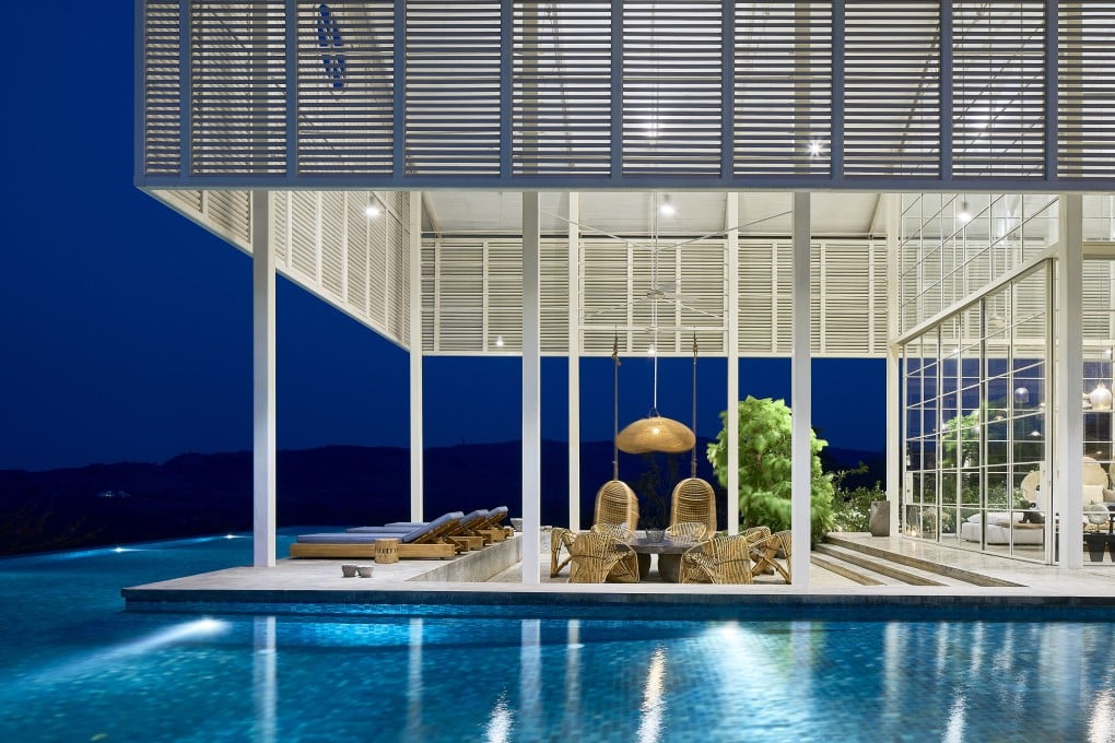 The wraparound infinity pool and outdoor lounge at The Ray in Alibag, India. The house belongs to Indian-born Canadian businessman Ty Bhojwani and has been a decade in the making. Photo: Randhir Singh