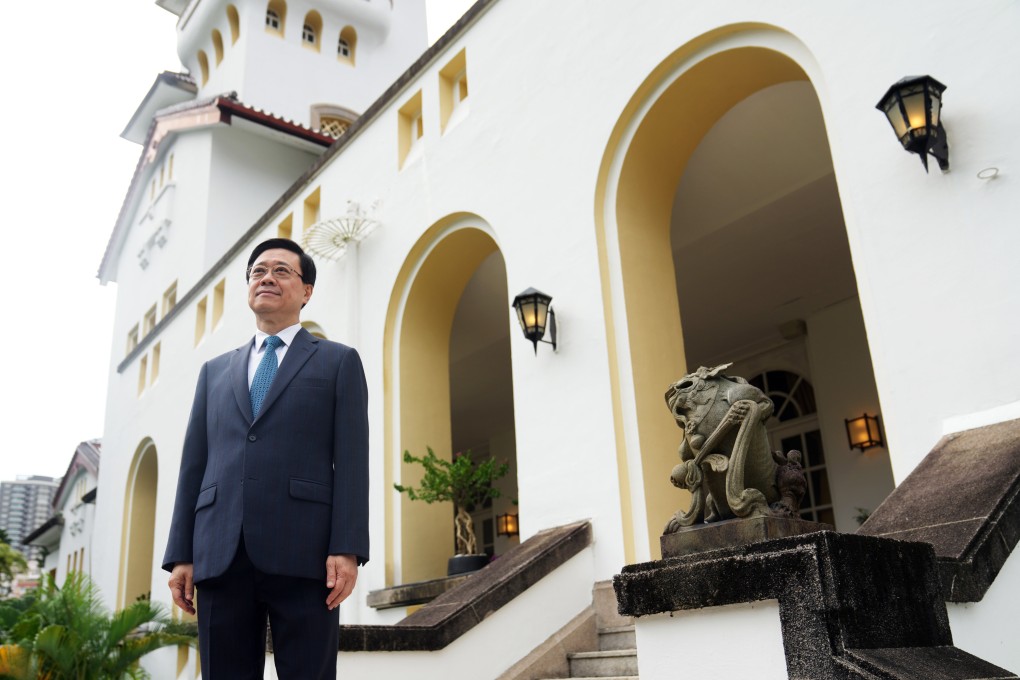 Hong Kong Chief Executive John Lee at Government House in Central.   “I want to galvanise the whole energy of Hong Kong,” he told the Post. Photo: Sam Tsang