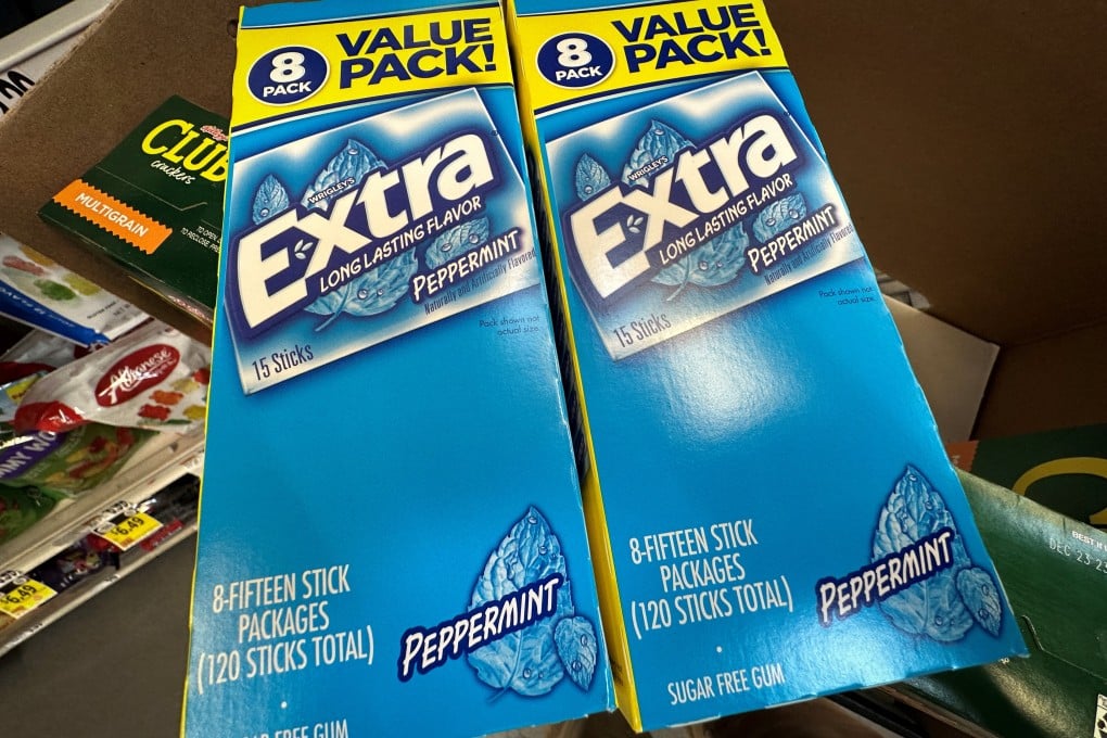 Packs of Wrigley’s Extra chewing gum are seen on display at a market in New York City, New York. Photo: Reuters