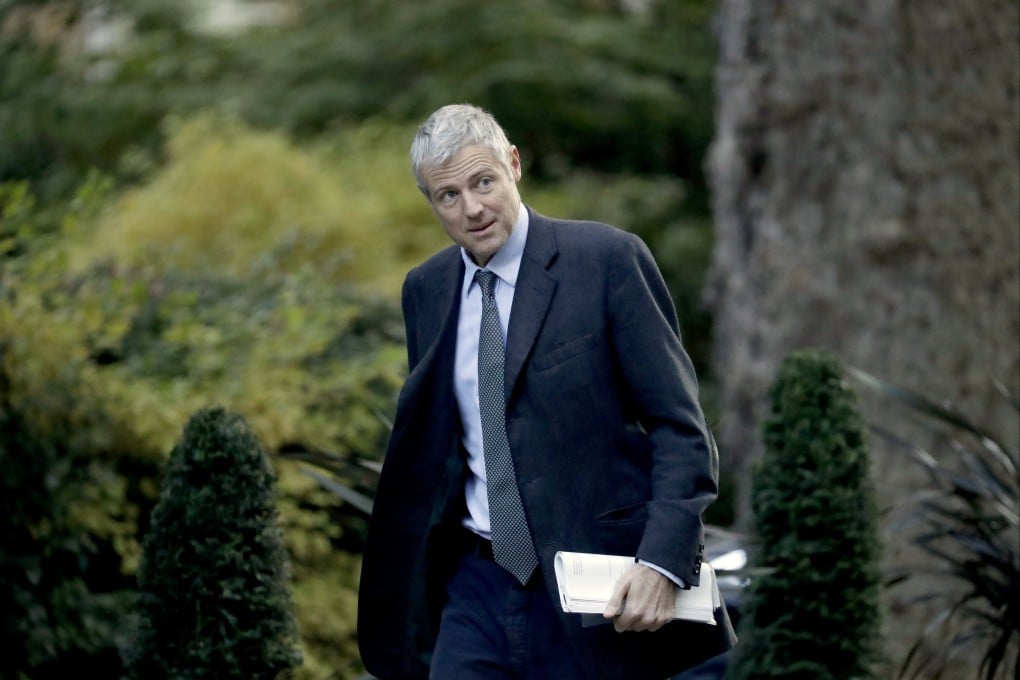 Britain’s Minister of State for Environment and International Development Zac Goldsmith, who is close to former Prime Minister Boris Johnson, has quit. Photo: AP