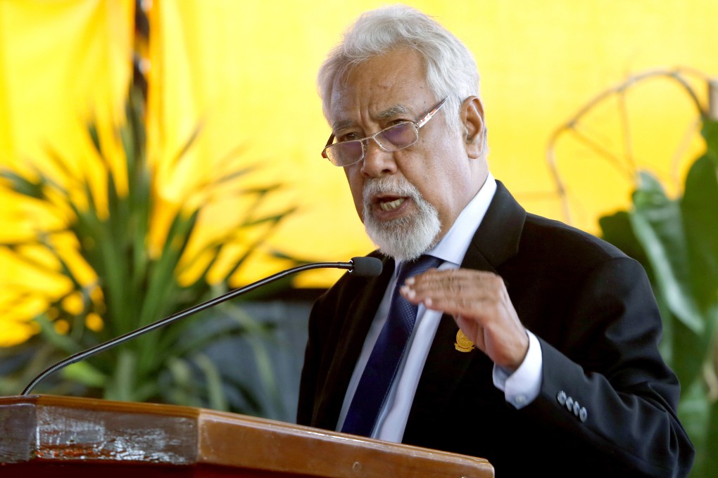 New East Timorese Prime Minister Xanana Gusmao making his inauguration speech in Dili, the country’s capital. Photo: AP
