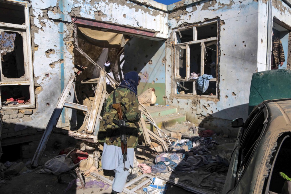 A member of the Taliban inspects the scene after an operation against hideouts of alleged Isis militants in Kabul on January 5. Taliban security forces have intensified their anti-Isis operations after a series of attacks across Afghanistan. Photo: EPA-EFE