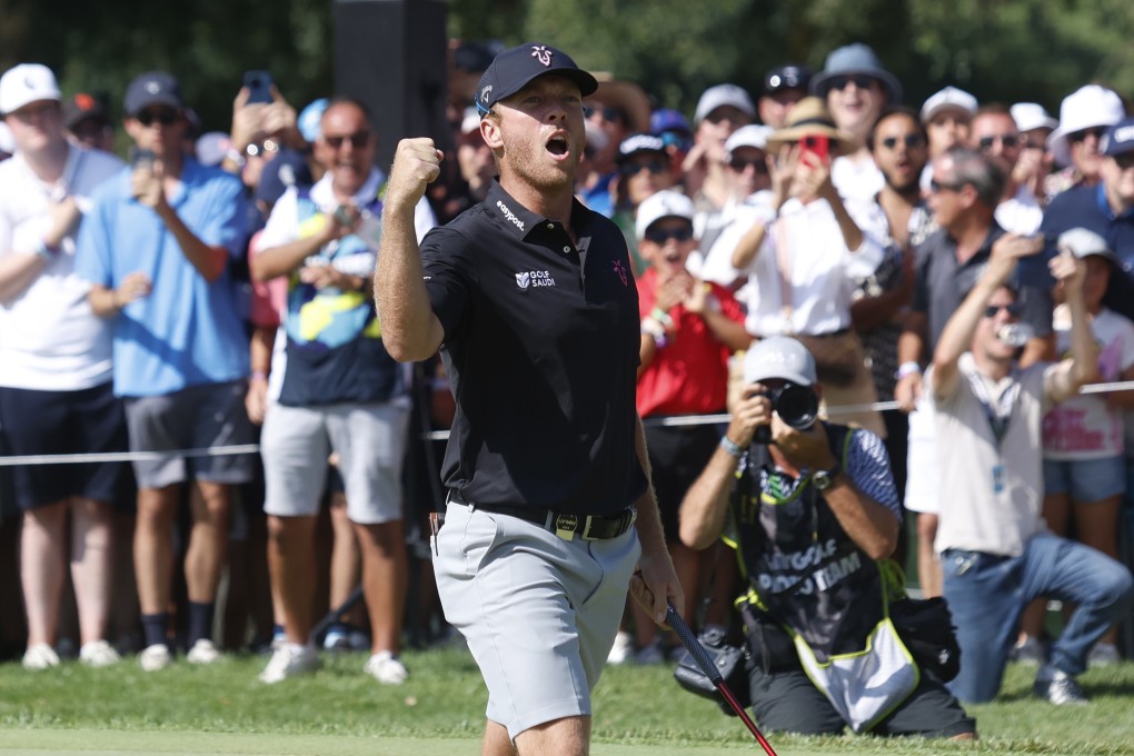 Talor Gooch celebrates winning the LIV Golf Andalucia tournament at Real Club Valderrama. Photo: EPA-EFE