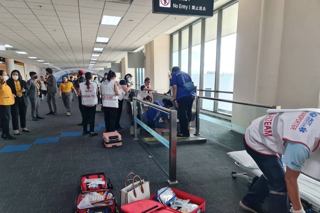 Supannie Kittirattana’s leg became trapped on a travelator in the airport’s Terminal 2 before her flight to Nakhon Si Thammarat in southern Thailand. Doctors at the scene had to amputate her lower left leg, including the knee. Photo: EPA-EFE