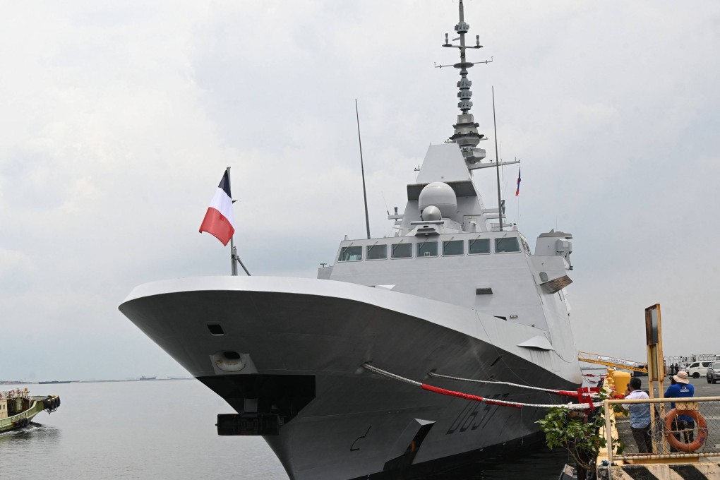 The French navy destroyer Lorraine is docked at Manila’s port on June 28. The Lorraine was in the Philippines for a port call after leaving Japan, part of an extended deployment to Asia. Photo: AFP