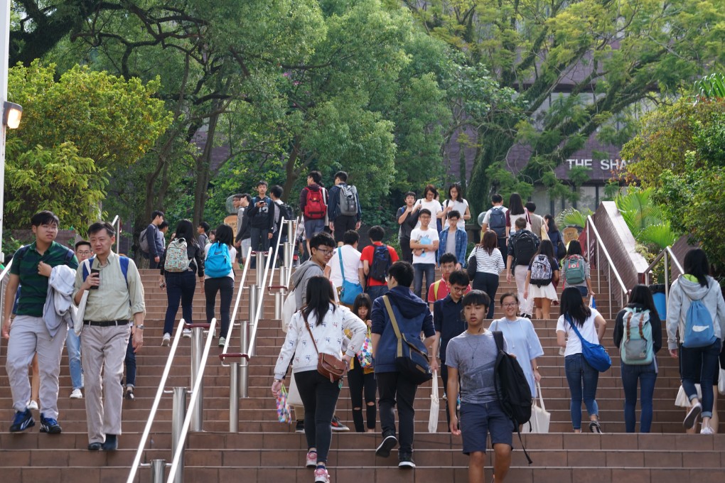 University of Hong Kong students seen on their campus.