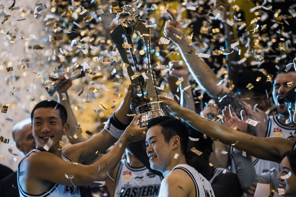 Hong Kong Eastern lift the 2023  Asean Basketball League trophy. Photo: Handout