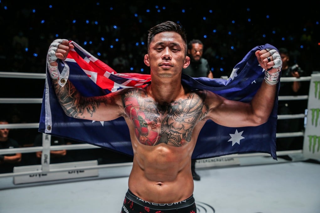 Martin Nguyen celebrates after his win over Leonardo Casotti at ONE Fight Night 7 in Bangkok. Photos: ONE Championship