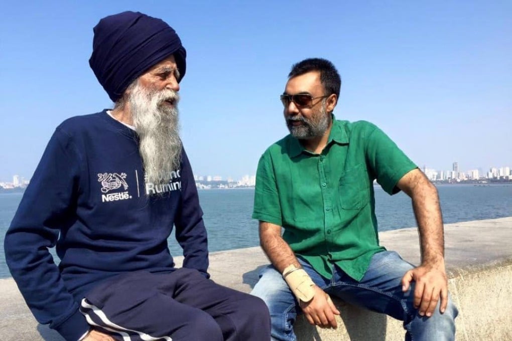 Indian author Khushwant Singh (right) with marathon runner Fauja Singh. Photo: Khushwant Singh