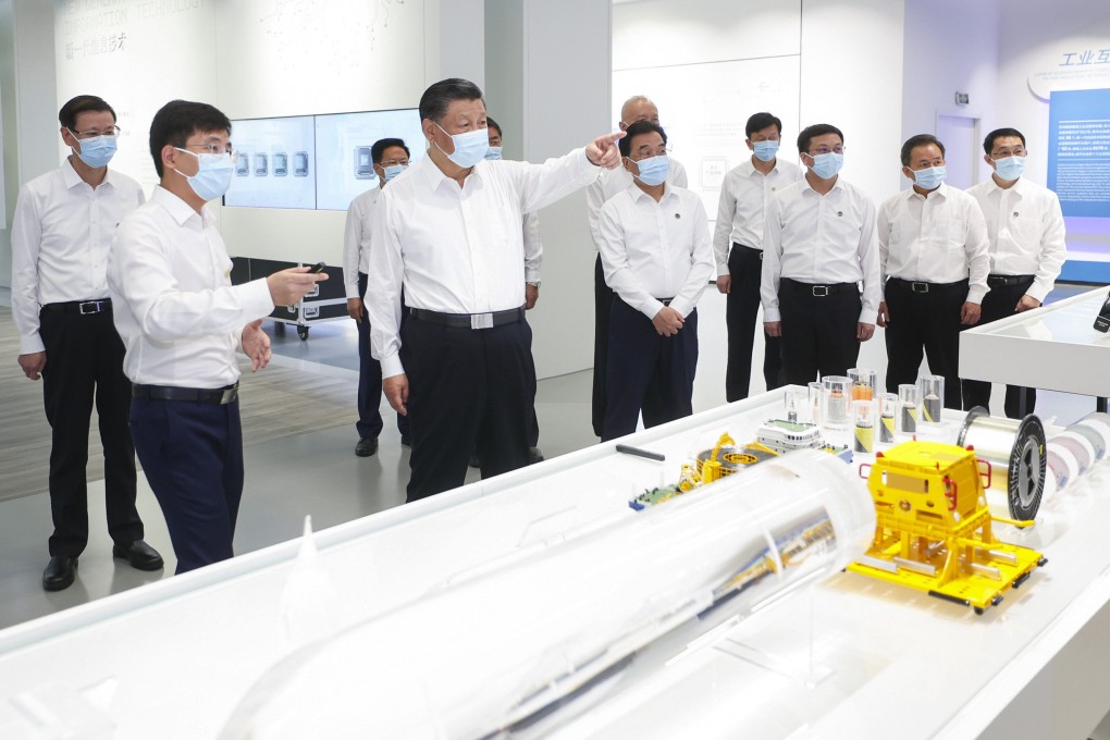 President Xi Jinping tours the Suzhou Industrial Park, where he called for greater international cooperation to build such “world-class and open” centres of innovation. Photo: Xinhua