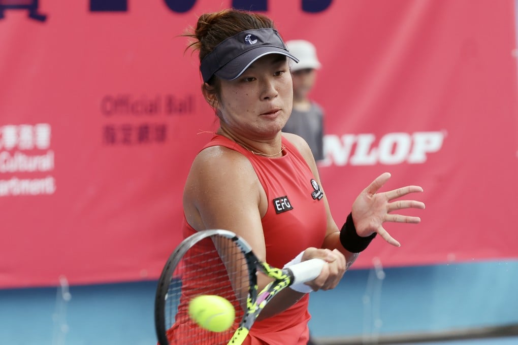 Eudice Chong in action during the ITF Women’s World Tour in Victoria Park. Photo: Edmond So