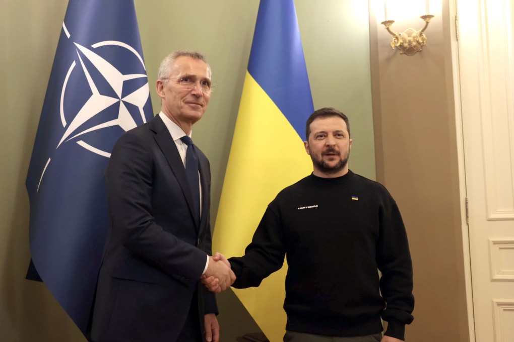 Ukranian President Volodymyr Zelensky meets with Nato Secretary General Jens Stoltenberg. Photo: dpa