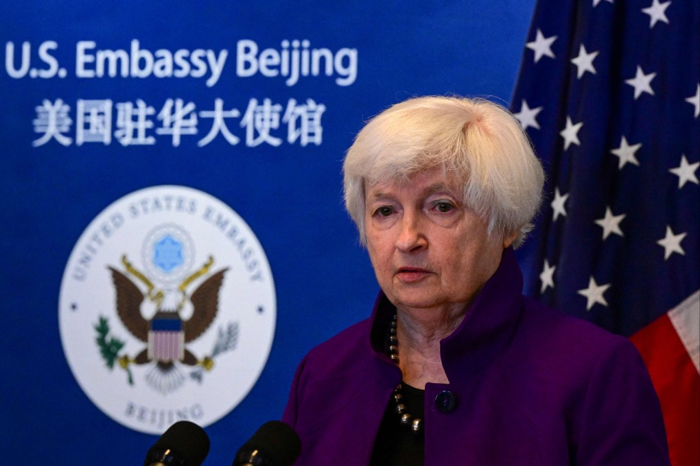 US Treasury Secretary Janet Yellen wraps up her four-day visit with a press conference at the US embassy in Beijing. Photo: AFP
