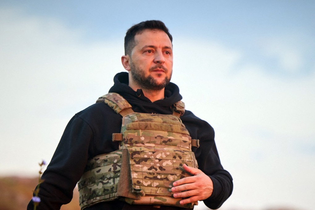 Ukraine’s President Volodymyr Zelensky visiting Snake Island in the Black Sea -- a symbol of Ukraine’s defiance against Russia. Photo: Ukrainian Presidential Press Service via AFP