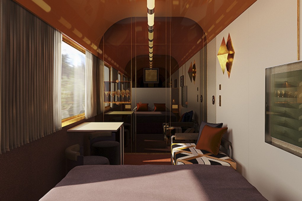 A suite onboard a La Dolce Vita train. The trains will offer a selection of one- to three-night trips from Rome to places such as Venice and Sicily, and offer deluxe amenities and grand evening dinners. Photo: Accor Group