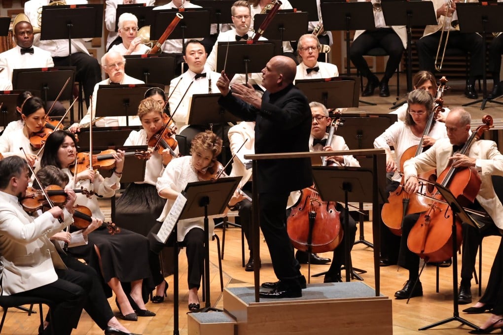 Jaap van Zweden, in his last season as music director of the New York Philharmonic, conducts the orchestra at the Hong Kong Cultural Centre on July 4, 2023. Hong Kong was the last stop of an Asia tour which also included Taipei and Kaohsiung. Photo: LCSD