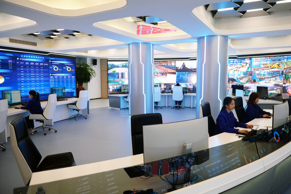 Staff members monitor data at a smart control centre of a private enterprise in Zhangzhou, southeastern Fujian province in June 2023. Photo: Xinhua