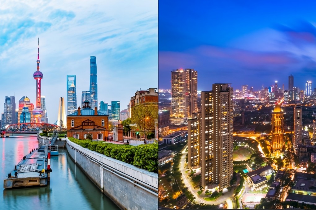 The skylines of Shanghai and Mumbai, financial capitals of China and India. Goldman Sachs projects that China will have a US$57 trillion economy by 2075, while India’s is forecast to surge to US$52.5 trillion. Photo: SCMP Composite/Shutterstock
