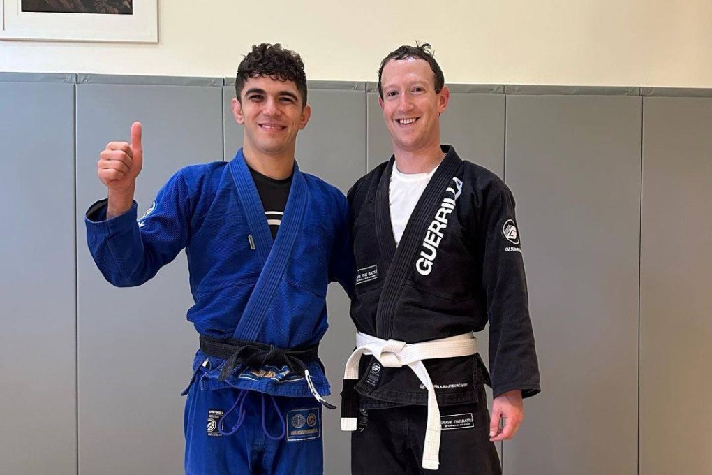 Mikey Musumeci (left) poses with Meta CEO Mark Zuckerberg after training together. Photo: Instagram/@mikeymusumeci