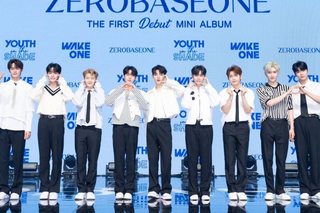 The members of rookie K-pop boy group ZeroBaseOne (ZB1) at a press event in Gwangjin district, Seoul, South Korea. They have smashed the record for most debut album pre-orders for “Youth in the Shade”. Photo: courtesy of WakeOne Entertainment