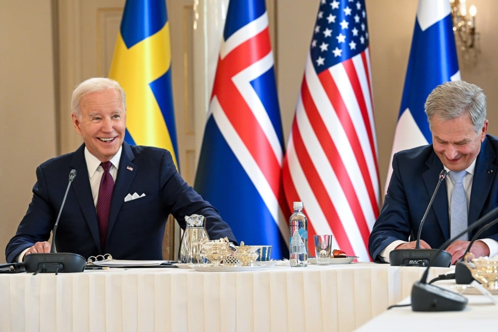 US President Joe Biden and Finland’s President Sauli Niinisto during the US-Nordic Leaders’ Summit Meeting at the Presidential Palace in Helsinki, Finland, . Photo: EPA-EFE