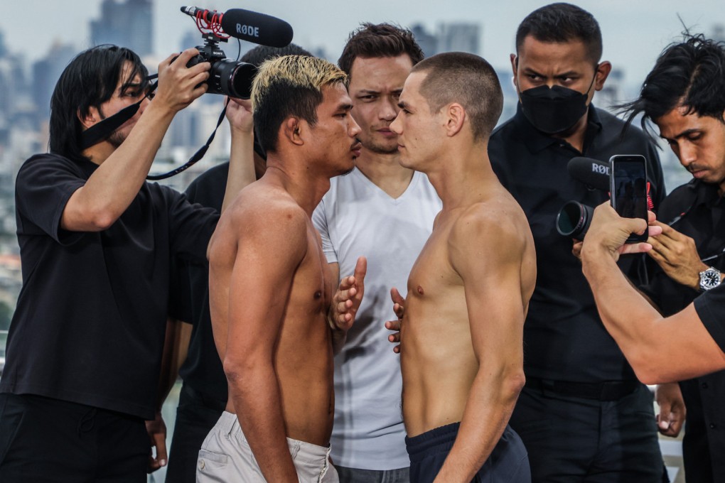 Superlek and Tagir Khalilov face off at the ONE Fight Night 12 ceremonial weigh-ins in Bangkok. Photos: ONE Championship