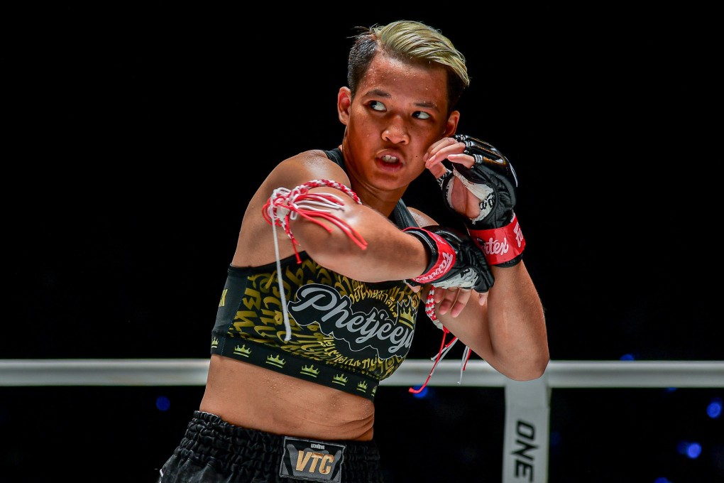 Phetjeeja celebrates after earning a US$100,000 ONE contract. Photos: ONE Championship