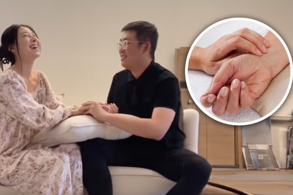 An expectant mother in China broke the news that she was pregnant to her Chinese medicine doctor husband by asking him to take her pulse, delighting many on mainland social media. Photo: SCMP composite/Weibo