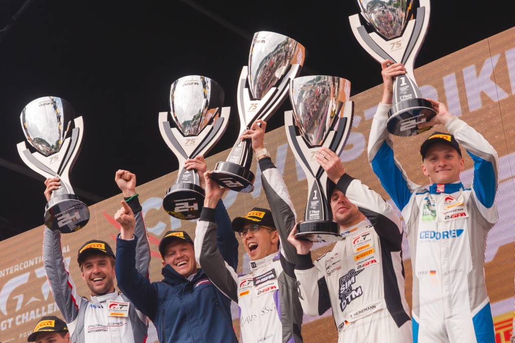 Antares Au (middle) celebrating winning Bronze Cup with his teammates on the podium. Photo: Handout