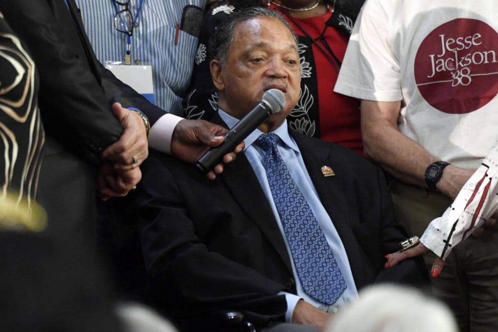 Reverend Jesse Jackson announces that he is stepping down as president of the Rainbow PUSH Coalition in Chicago, US on Saturday. Photo: AP
