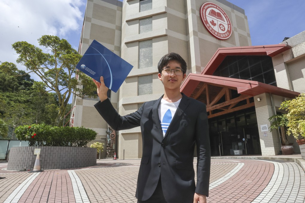 Vincent Yang Yin-sheng, an International Baccalaureate examination top scorer from the Canadian International School of Hong Kong, was among those experiencing joy with the release of exam results. Photo: Jonathan Wong