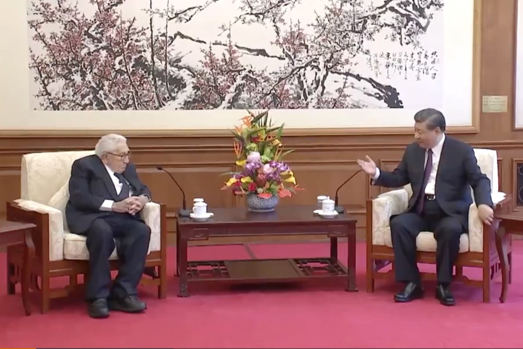 Former US secretary of state Henry Kissinger meets President Xi Jinping during the elder statesman’s visit to China this week. Photo: Weibo