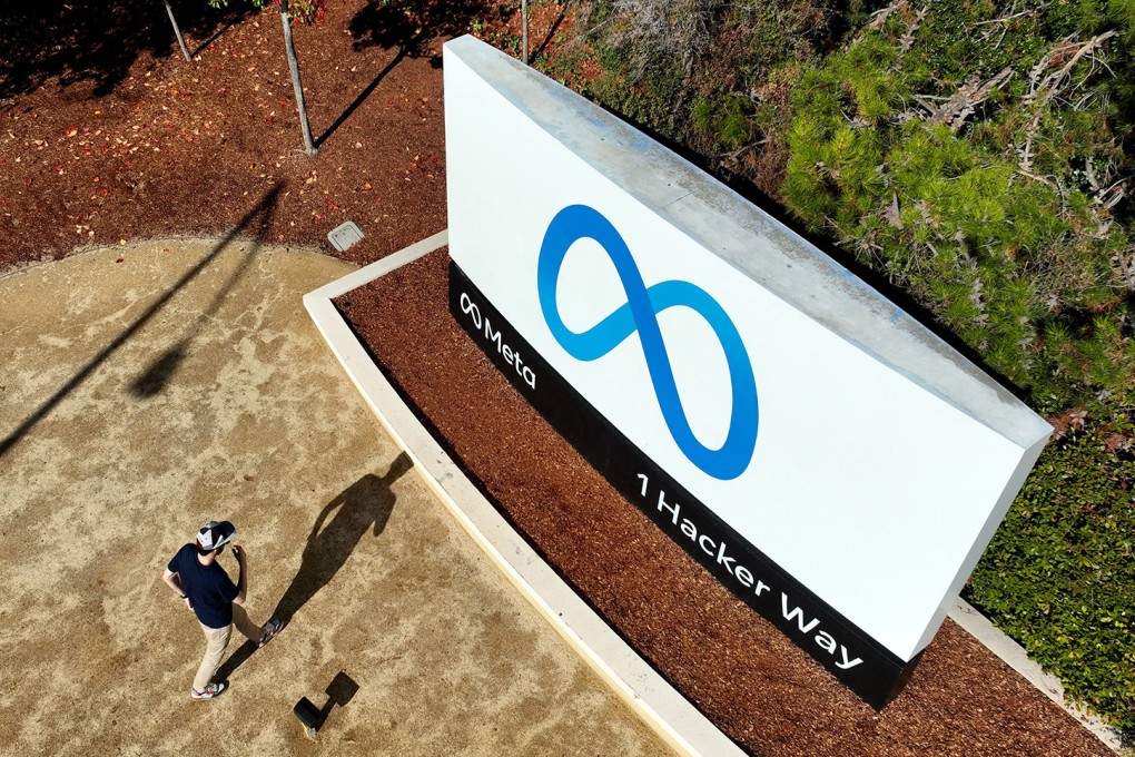 Facebook’s Meta logo at the company headquarters in Menlo Park, California. Photo: AFP/Getty Images/TNS