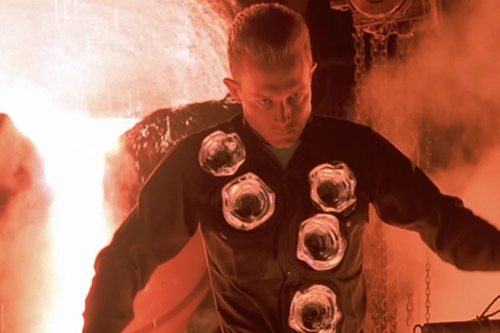 The T-1000 liquid metal robot played by Robert Patrick in the film Terminator 2. Image: Tri-Star Pictures