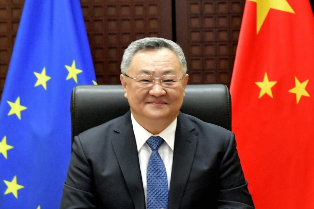Fu Cong, China’s ambassador to the European Union, spoke with officials at Ghent University in Belgium. But university officials take issue with the Chinese mission’s account of what was said. Photo: CGTN