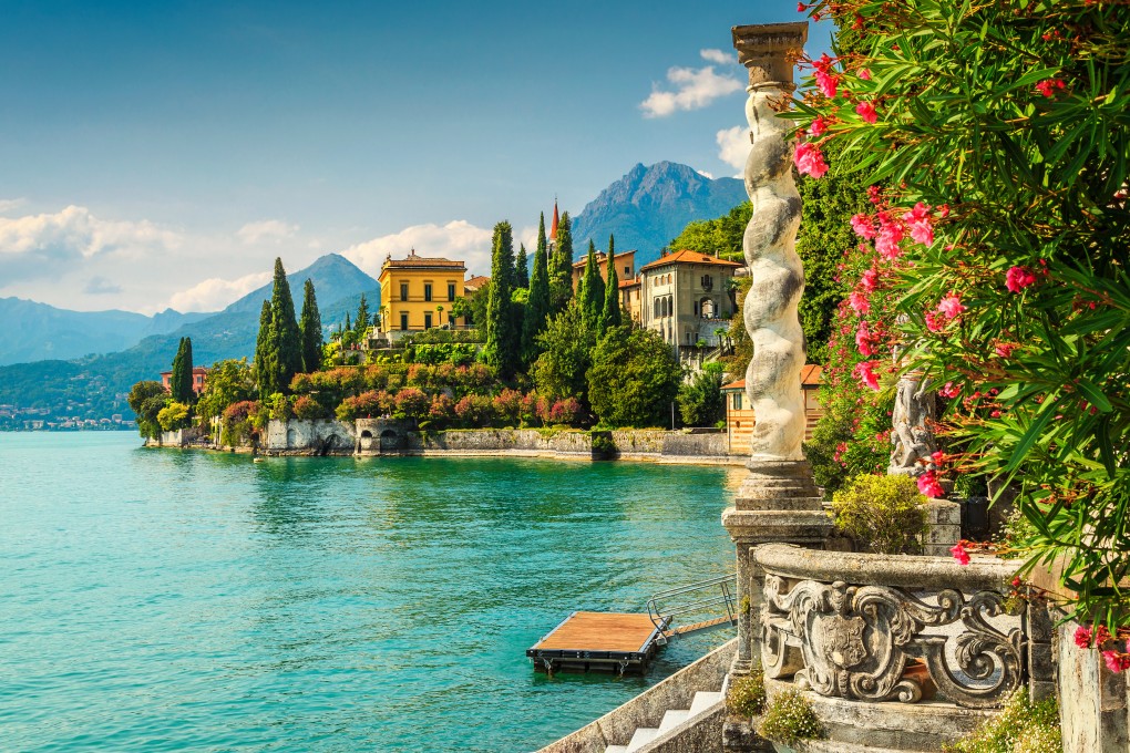 A luxury villa in Varenna, on the shore of Lake Como in Italy, one of the world’s most photogenic lakes. Photo: Shutterstock