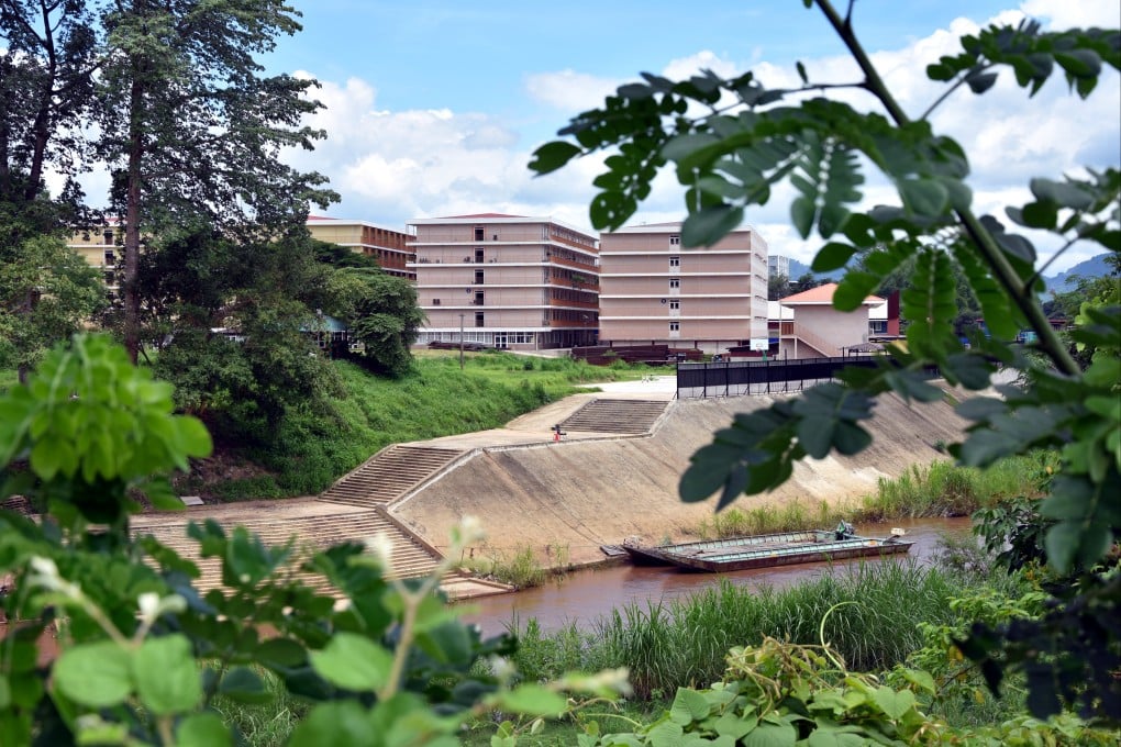 The dock at “Gate 25” north of Myanmar’s Myawaddy township. Even the eight victims who spoke to This Week in Asia about the severe physical abuse they endured inside the compound did not know its true name. Photo: Alastair McCready