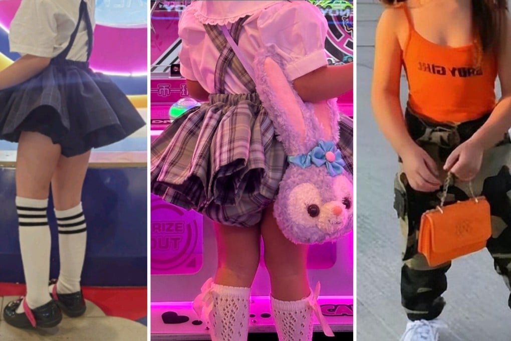 A growing fashion trend for children in China which sees little girls dressed up in revealing adult clothing has been attacked by state media on the mainland. Photo: SCMP composite/Weibo