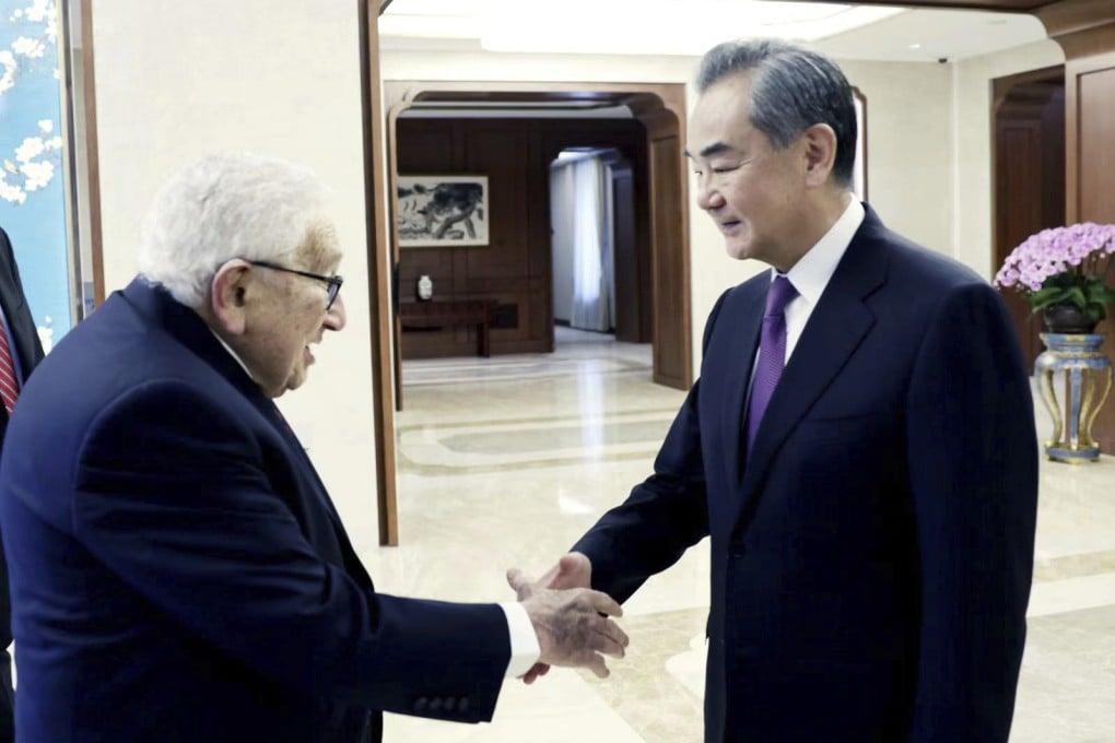 Former US Secretary of State Henry Kissinger, left, meets with Chinese State Councilor Wang Yi in Beijing recently. Photo: Ministry of Foreign Affairs of the People’s Republic of China via AP