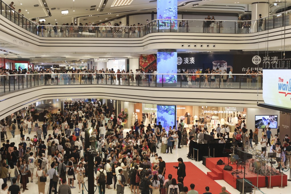 Shoppers pack MTR’s new shopping centre in Tai Wai on its grand opening day. Photo: Xiaomei Chen