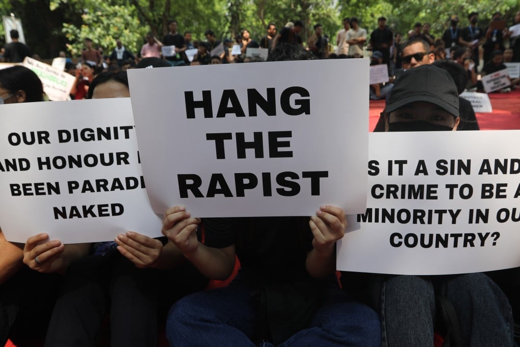 Members of the Kuki tribe and their supporters take part in a protest over violence in Manipur state, in New Delhi, India. Photo: EPA-EFE