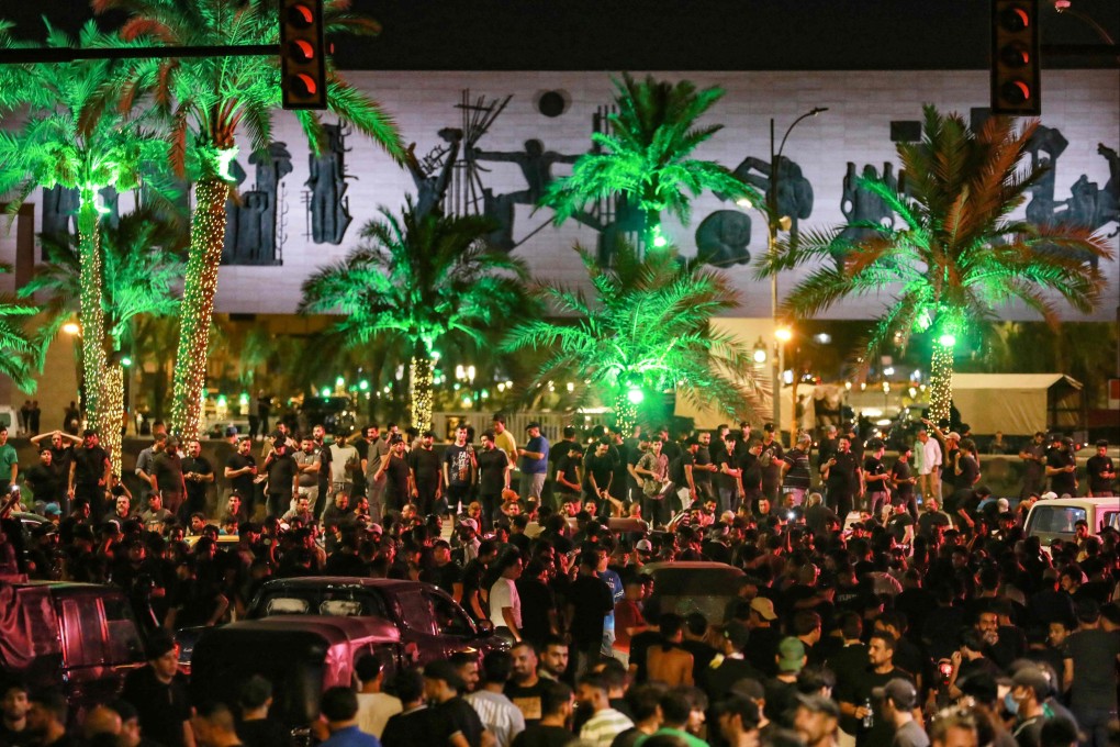Followers of Iraqi Shiite cleric Moqtada al-Sadr protest on Tahrir Square near Baghdad’s Green Zone a day after an alleged burning of the Koran in Copenhagen. Photo: AFP