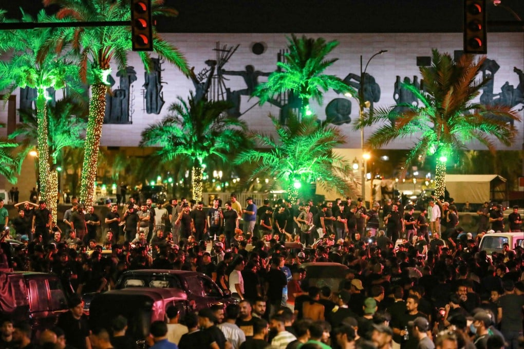 Followers of Iraqi Shiite cleric Moqtada al-Sadr protest on Tahrir Square near Baghdad’s Green Zone a day after an alleged burning of the Koran in Copenhagen. Photo: AFP